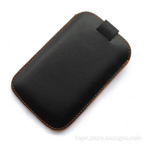 Mobile Phone Pouch, Made of PU with Puncturing, Retractable Pull-tab Combined, Velcro Closure